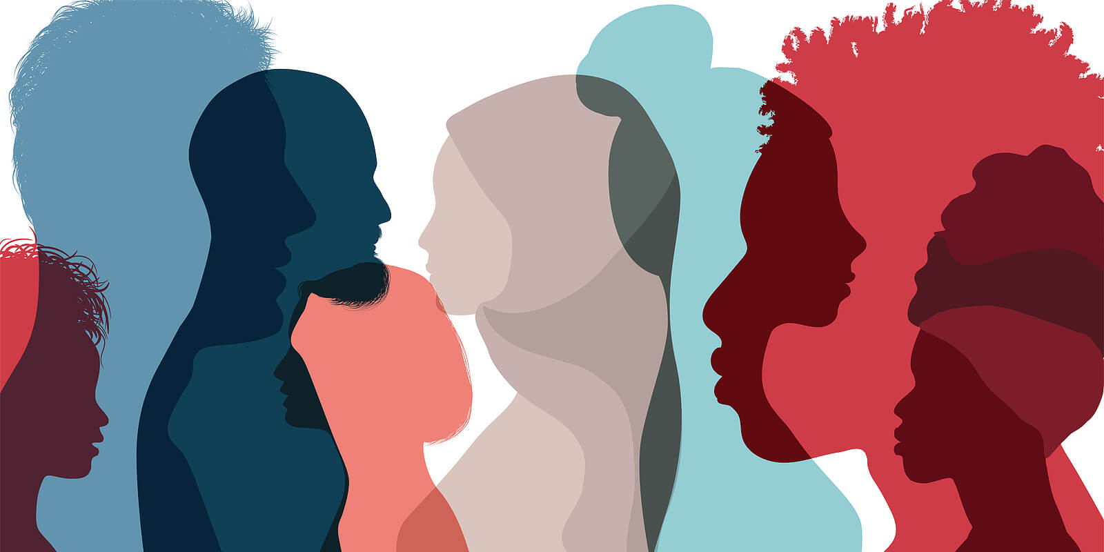 Collage of different types of silhouettes of people in red, white, and blue. PTSD can impact anyone, its not picky!An online PTSD therapist in Ohio is here to help anyone struggling with PTSD.